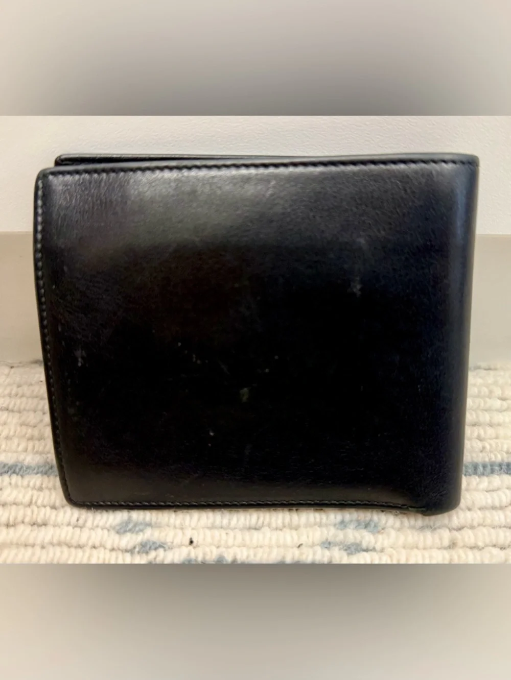 DIOR Vintage Rare Unisex Black Leather CD Logo Icon Bifold Wallet W/ Red Inside